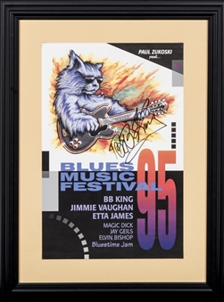 BB King Autographed and Framed 18x24 Concert Poster (PSA/DNA)